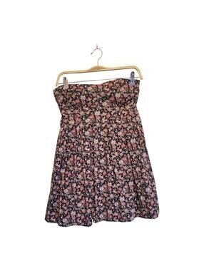 Feathers Black Floral Strapless Mini Dress Women’s Size M